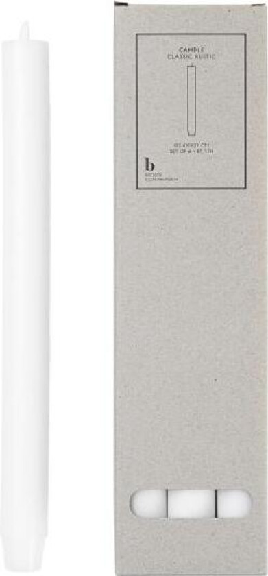 - Rustic kronelys med flat topp 2,6x29 cm 6 stk pure white