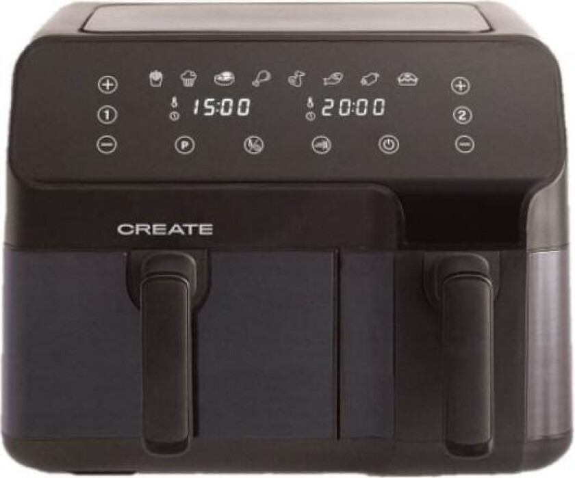 - Airfryer dobbel kurv 8L svart
