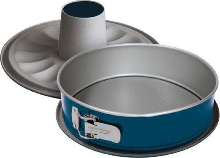 - Xbake springform panne m/ to bunner 26 cm blå