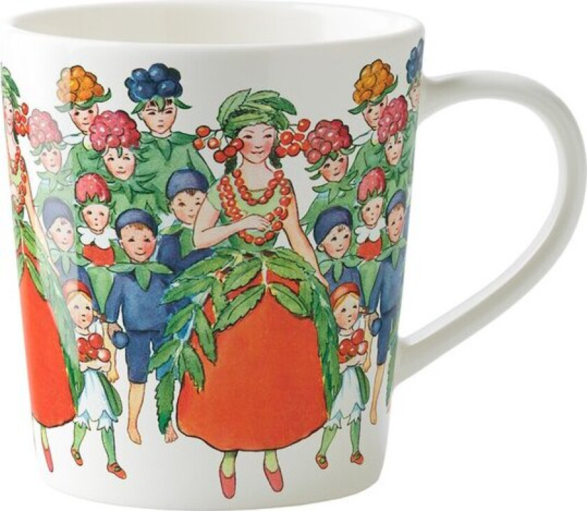 - Elsa Beskow august krus med håndtak 40 cl hvit