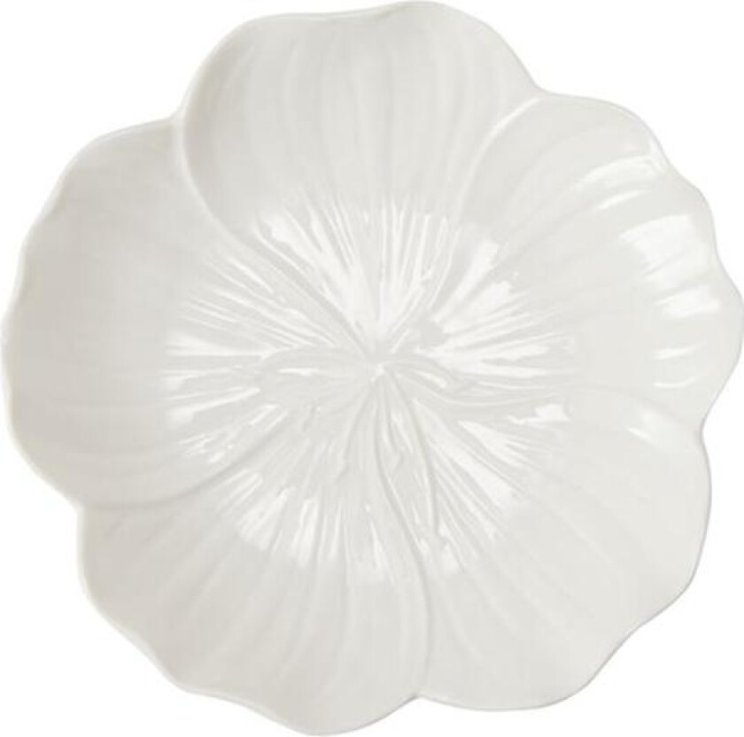 - Flora tallerken 25 cm hvit