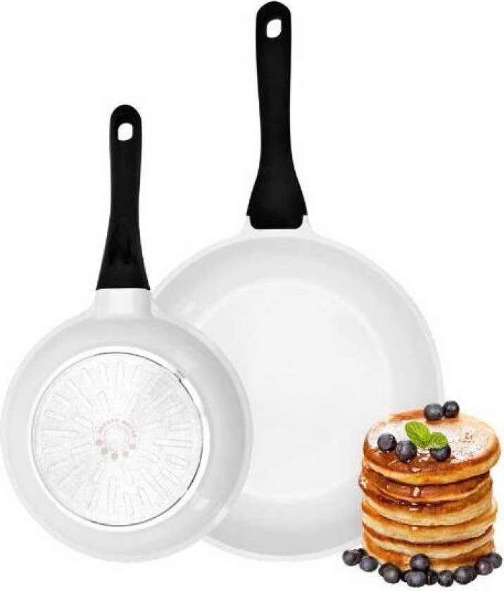- Basis stekepannesett 28 og 20 cm hvit