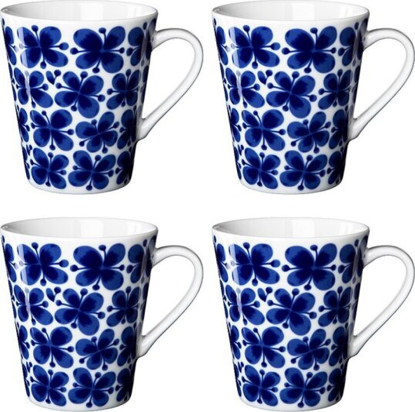 - Mon Amie krus med hank 34 cl 4 stk hvit/blå