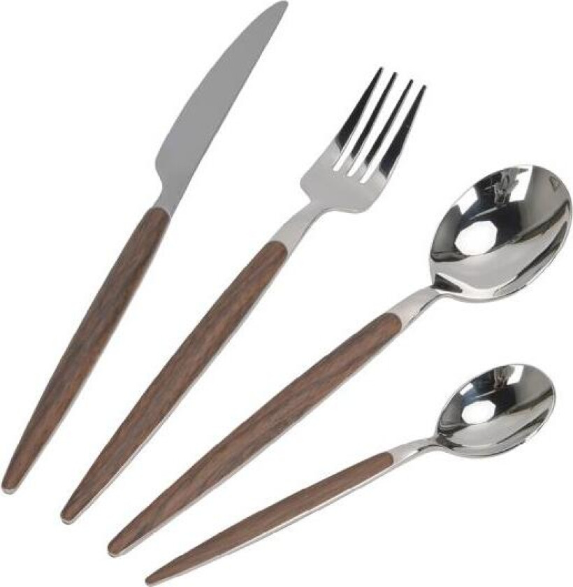 - North bestikksett 16 deler brun/blank