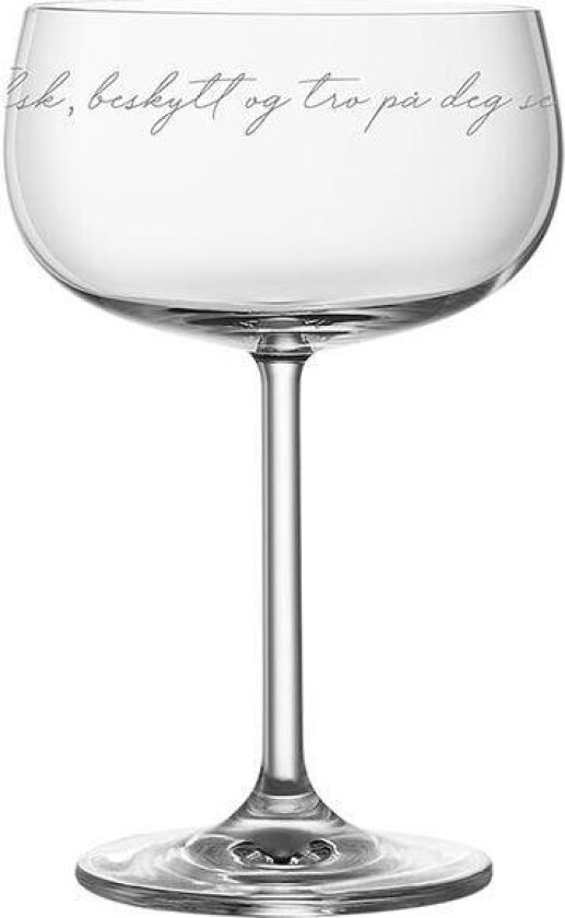 - Elsk/beskytt champagneglass