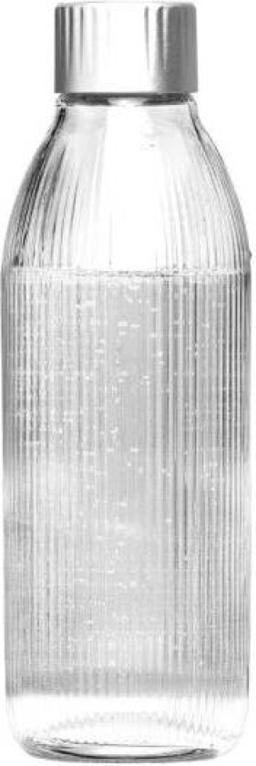 - Glassy glassflaske 1L sølv