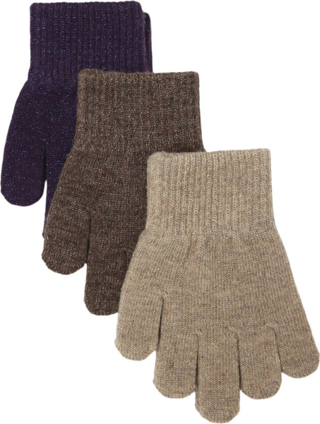 Magic Gloves 3 Pack w. Lurex Str 4-7Y - Votter&Hansker Merinoull
