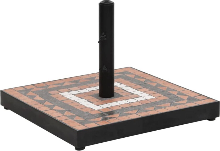 Parasollfot terrakotta og hvit firkantet 12 kg