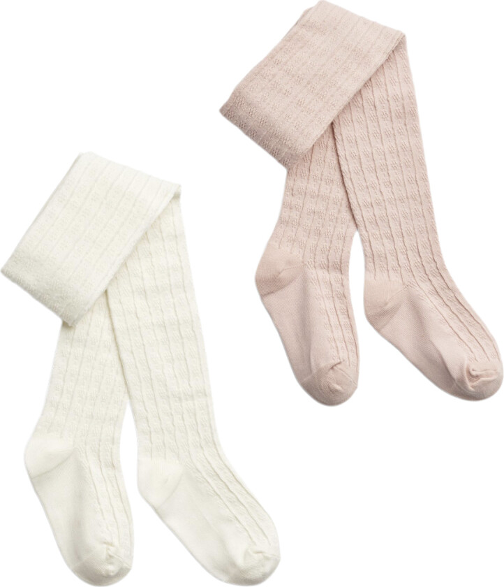 2 par Izzy Pointelle Strømpebukser Str 122-128 - Strømpebukser Bomull