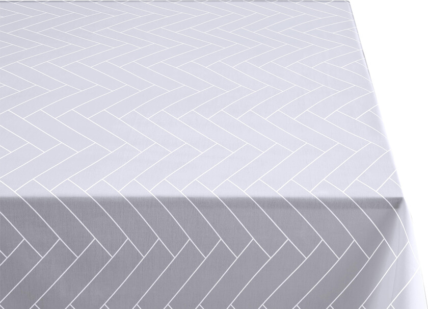 Duk Tiles Damask Opptisk Hvit Str 140x370 cm - Duker Bomull