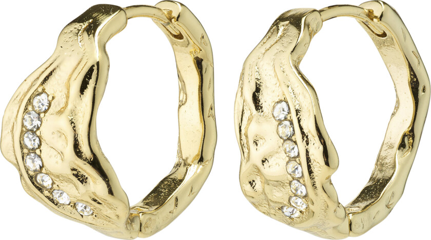 PIA Organic Shape Crystal Hoop Earrings Goldplated - Kreoler