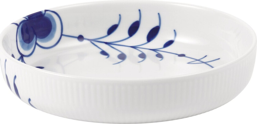 Blå Mega Riflet Ovnfast fad Rundt 18,5 cm. Str 18,5 cm - Ildfastform