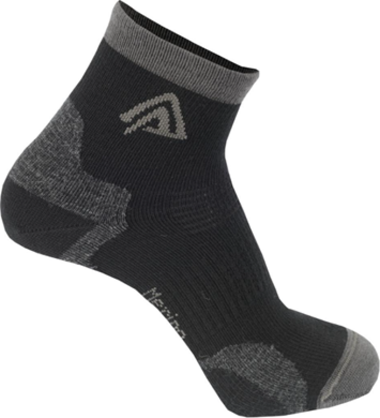 Running Socks, 2pk Jet Black 44-48