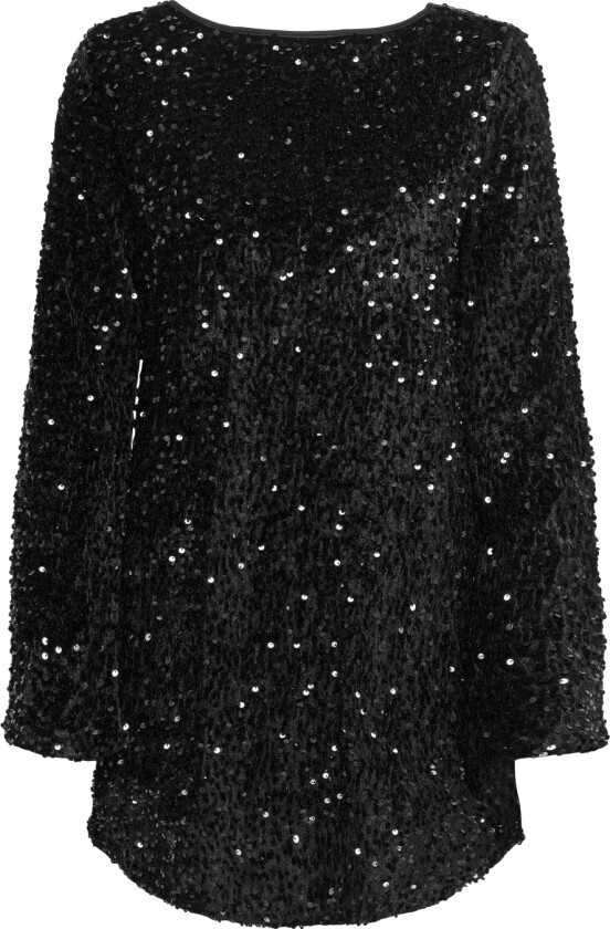 Onlanika Sequins LS BOW Dress WVN Str M - Korte Kjoler