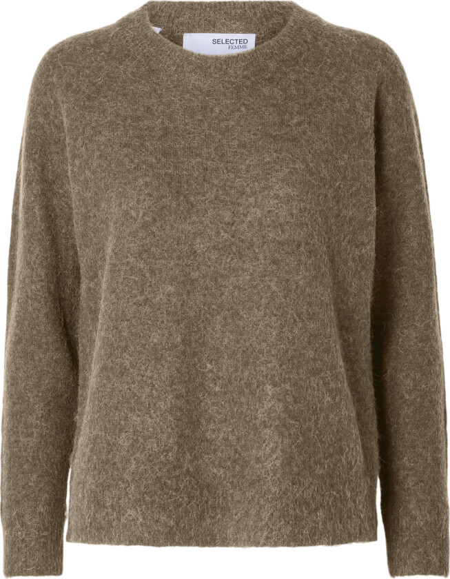Slflulu LS Knit Oneck Noos Str M - Gensere