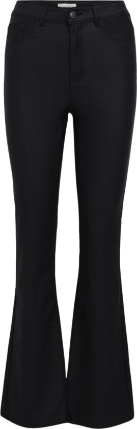 Objbelle Coated MW Flared Pant DIV Str XS - Bukser