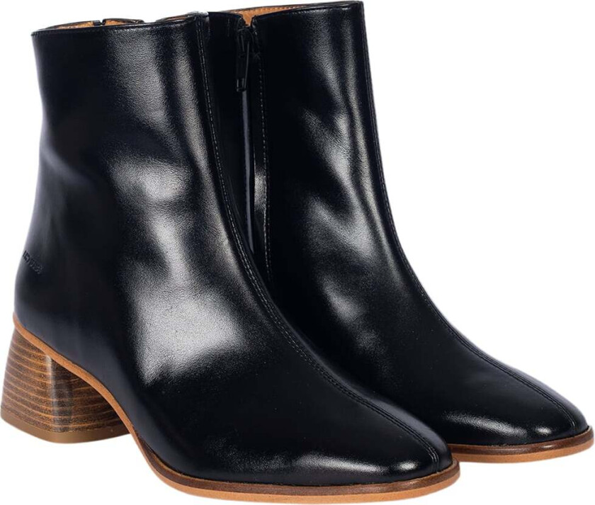 Støvlet med Skulpturel Træhæl Kvinde Boots&Støvler Str 39