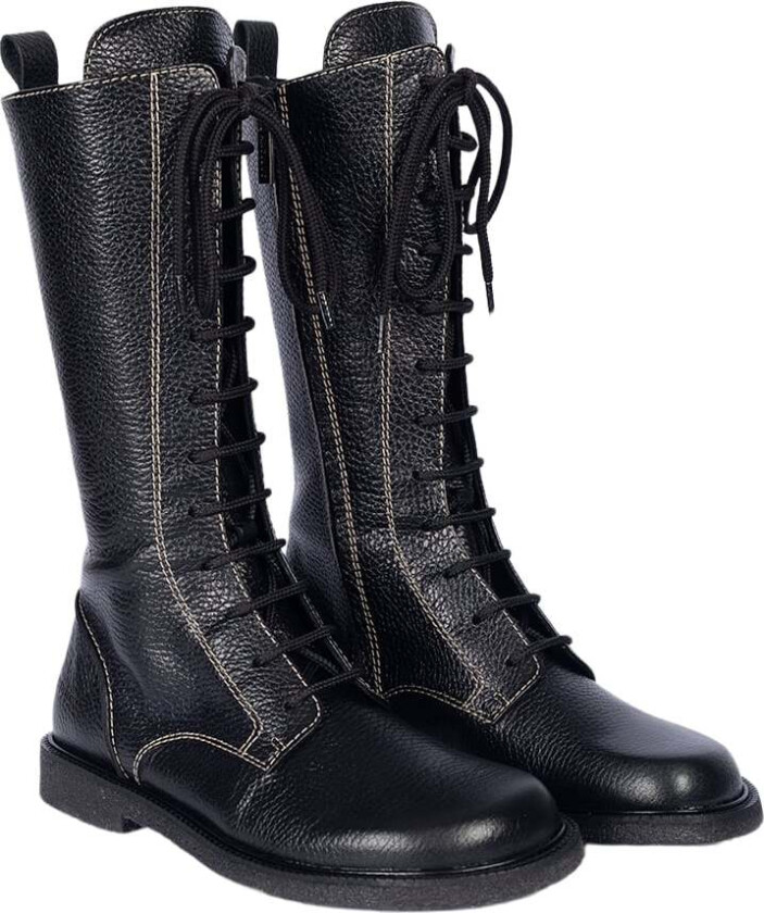 Langskaftet Snørestøvle med Kontras Kvinde Støvletter Str 36