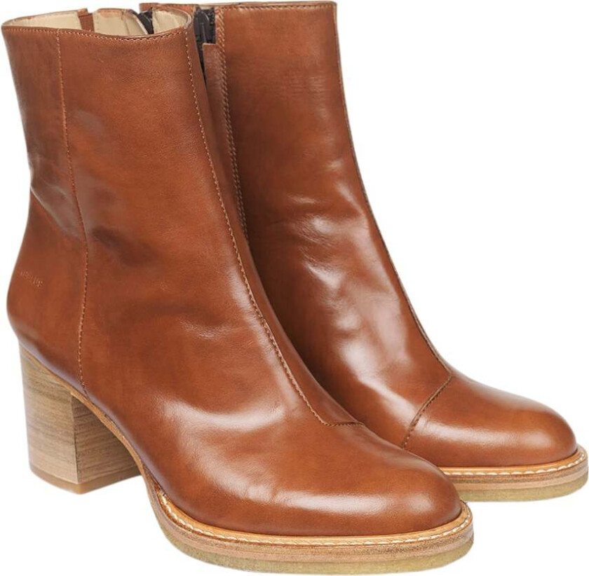 Støvlet på Blokhæl med Lynlås Kvinde Boots&Støvler Str 37