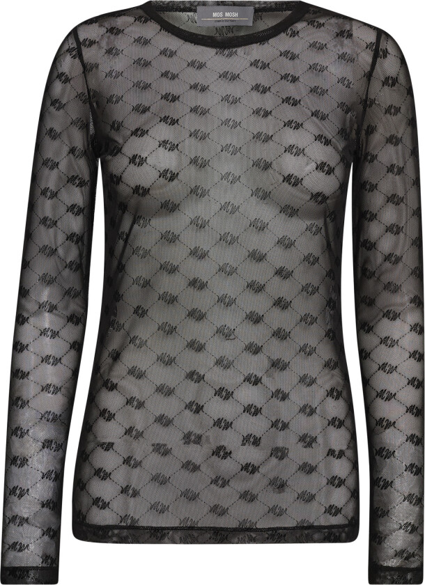 Mmloretta Velvet Mesh Blouse Str M - Langermede Bluser