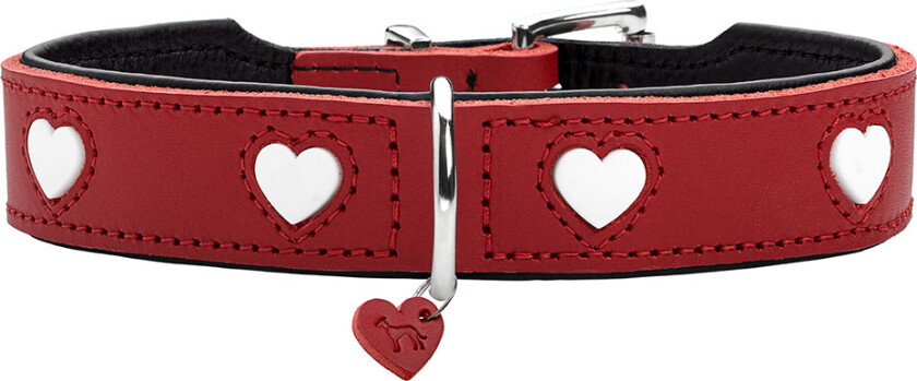 HUNTER halsbånd Love, rødt - Str. 50: 35 - 43 cm Halsomfang