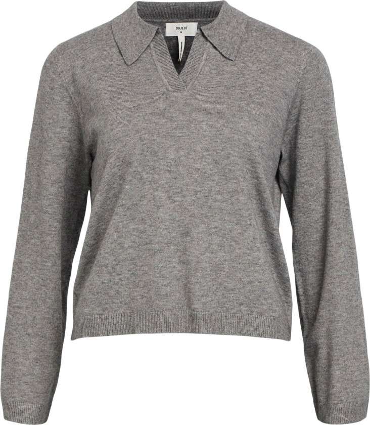 Objthess L/S Vneck Knit Polo Noos Str XS - Gensere