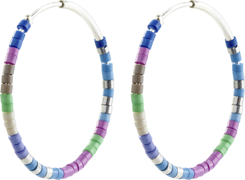 Alison Hoop Earrings Blue/silverplated - Kreoler