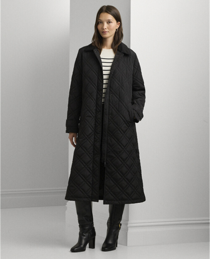 Corduroytrim Diamond Quilted Maxi Coat Str M - Termojakker Polyester