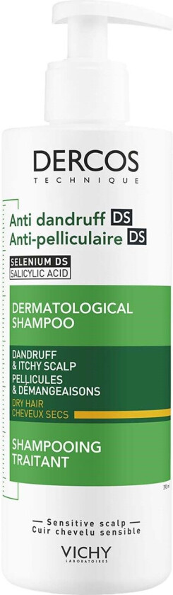 VICHY Dercos Technique Anti-Dandruff Shampoo for Dry Hair 390 ml