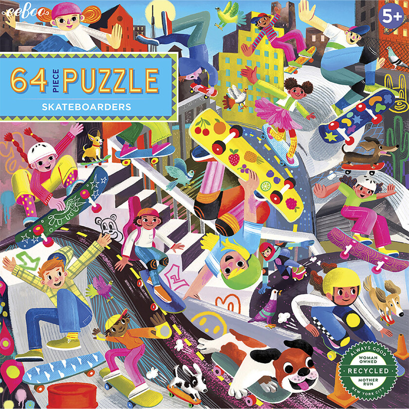 Eeboo Puslespil 64 brk - Skateboarders - Puslespil