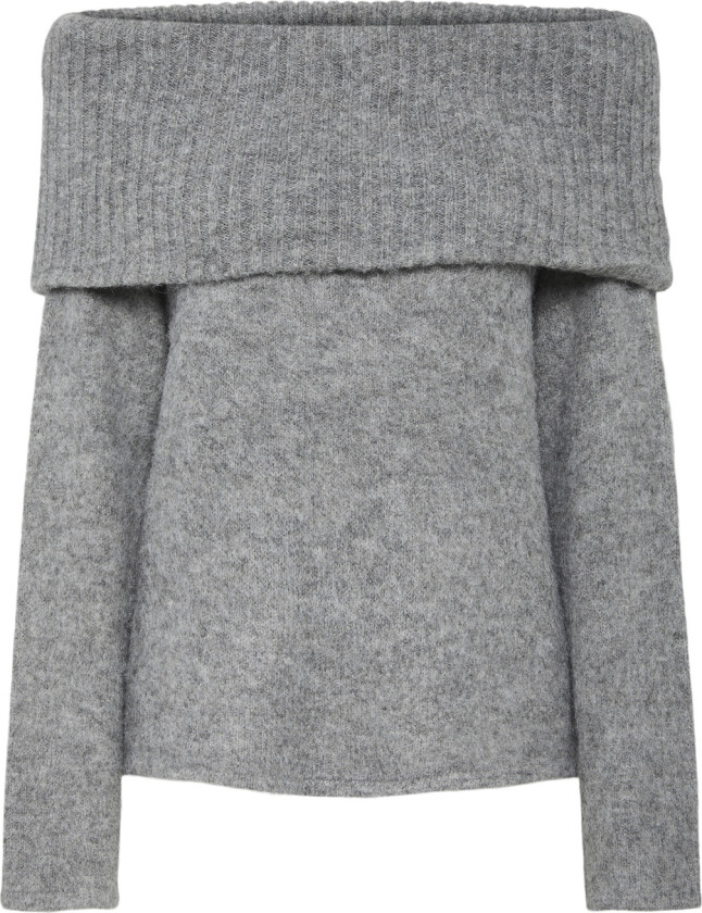 Pcpam LS OFF Shoulder Knit BC Str S - Langermede Bluser