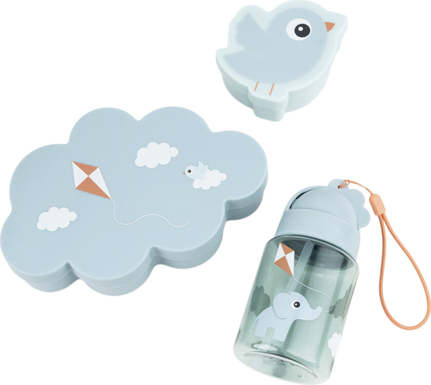 Snack&Madkasse M/drikkedunk Playground Blå - Drikkeflasker