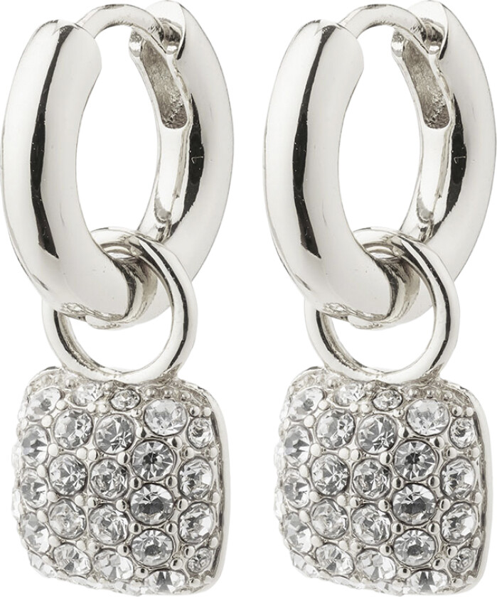 Cindy Recycled Crystal Hoop Earrings Silverplated - Kreoler