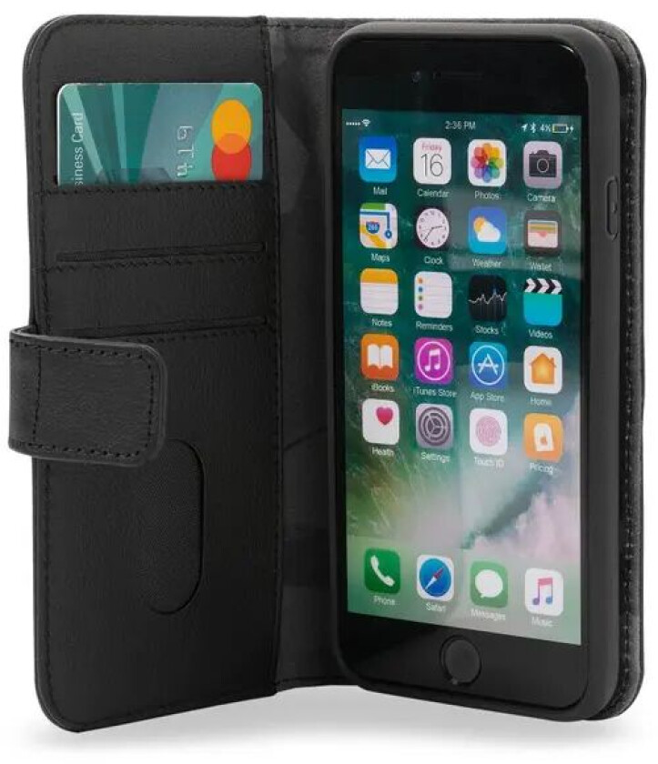 Detachable Wallet Iphone 8, Iphone Se (2020), Iphone Se (2022) Svart
