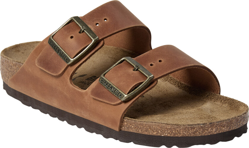 Arizona Leoi Cognac Kvinde Flate Sandaler Str 39