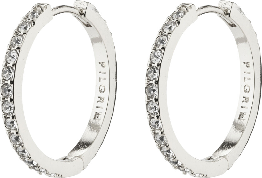 Ebna Medium Crystal Hoops Silverplated - Kreoler
