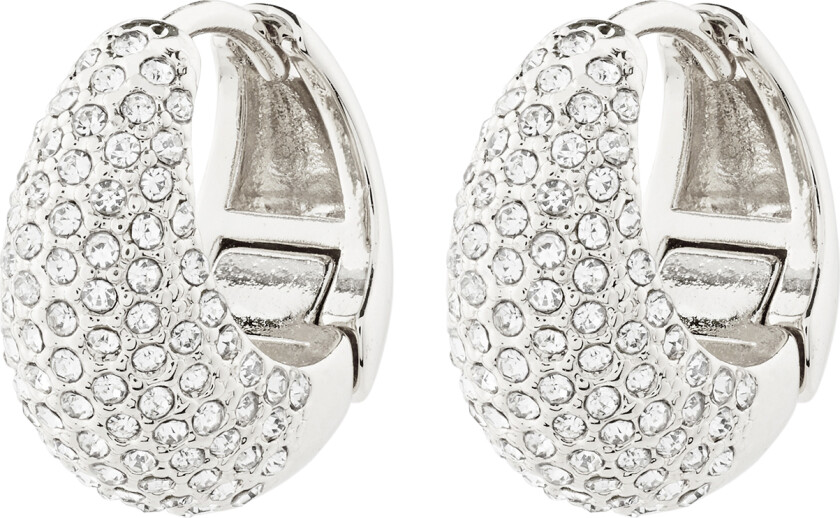 Focus Recycled Crystal Earrings Silverplated - Kreoler