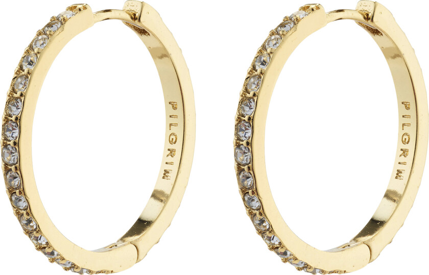 Ebna Large Crystal Hoops Goldplated - Kreoler