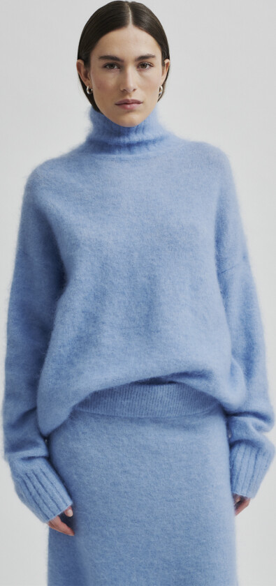Ina Knit Tneck Str L - Gensere Mohair