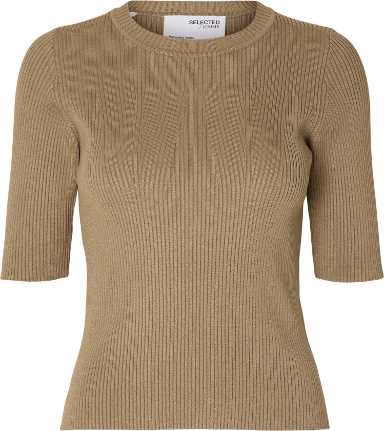 Slfmala 2/4 Knit Oneck Noos Str M - Kortermet Strikkegenser
