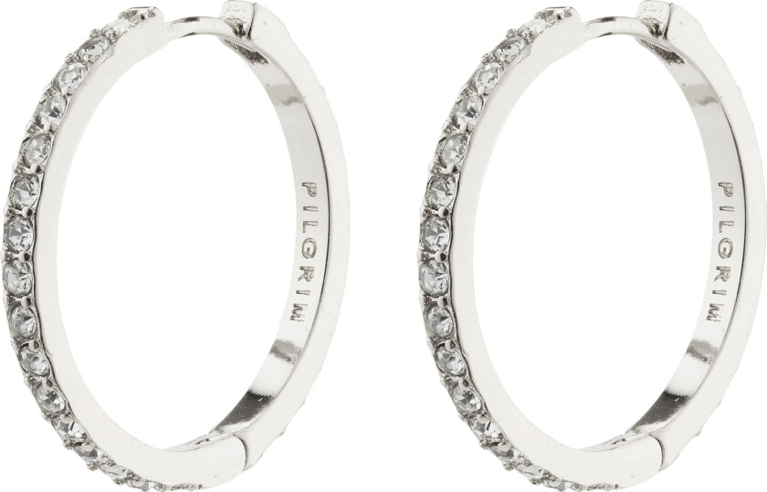 Ebna Large Crystal Hoops Silverplated - Kreoler