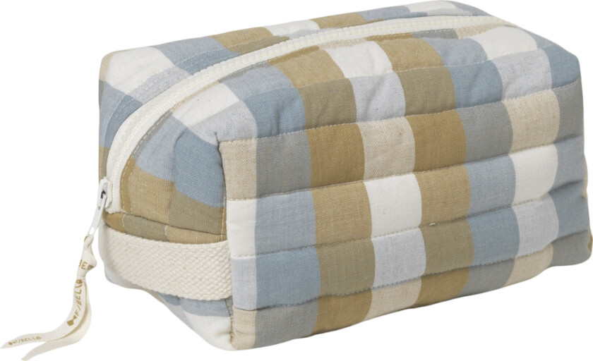 Quilted Toiletry Bag Cottage Blue Checks - Stellevesker Bomull