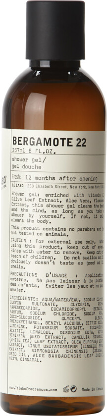 Bergamote 22 Shower Gel 237ml - Dusjsåpe