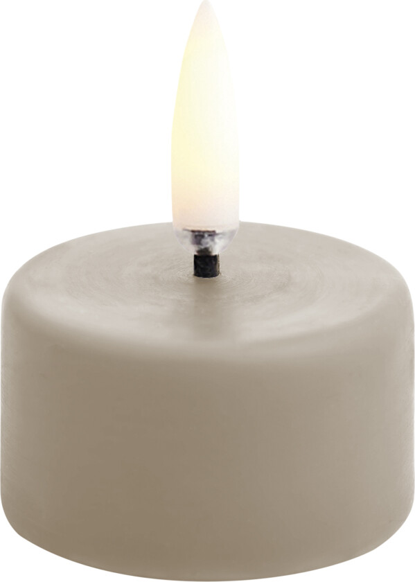 LED Tealight Premium w/ Screw, Sandstone wax, Smooth, 4x2,5 cm - Led Stearinlys