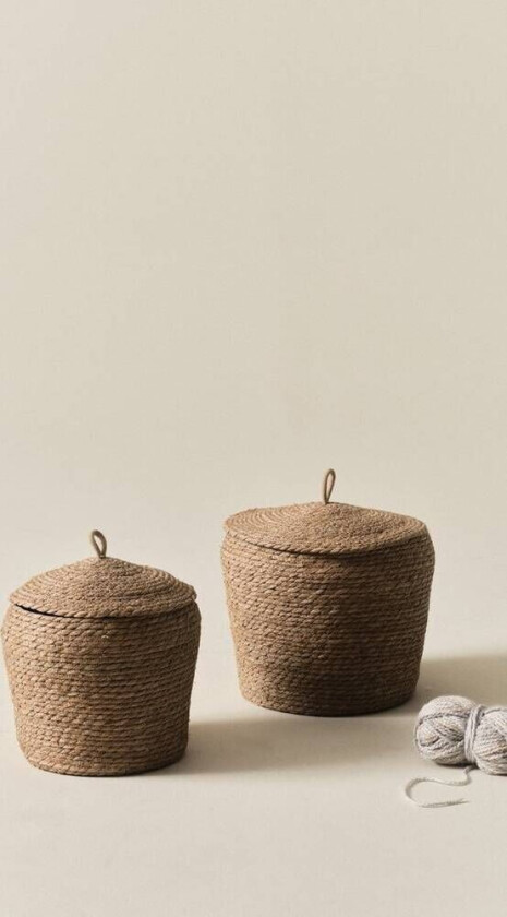 OSVALD oppbevaringskurv 2-pk Beige