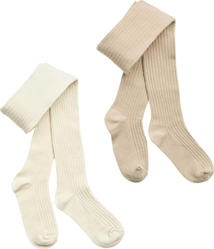 2 par Indy rib Strømpebukser Str 1 år / 86 cm - Strømpebukser Bomull