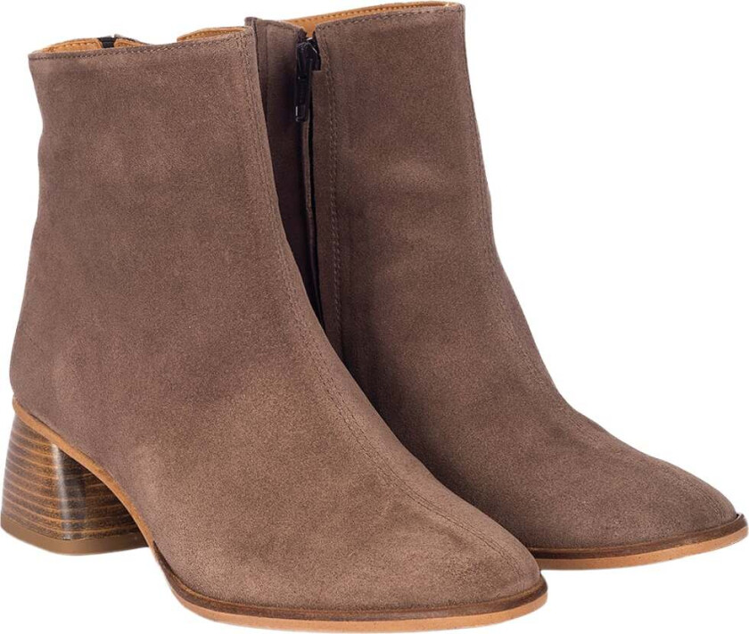 Støvlet med Skulpturel Træhæl Kvinde Boots&Støvler Str 39,5