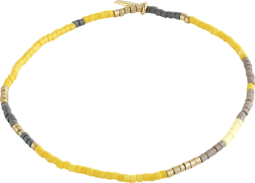 Alison Bracelet Yellow, Goldplated - Perlearmbånd Lycra