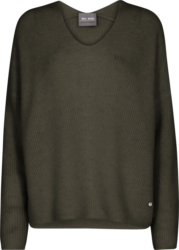 Mmthora Vneck Knit Str M - Gensere