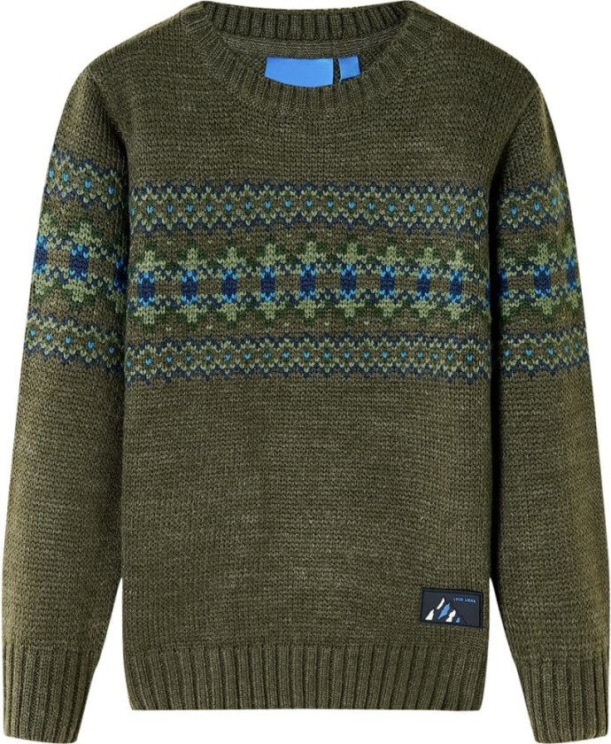 Barnegenser strikket kaki 104